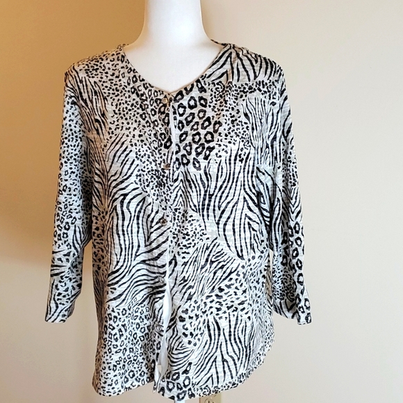 Onque zebra print button front top size xl - Picture 1 of 8
